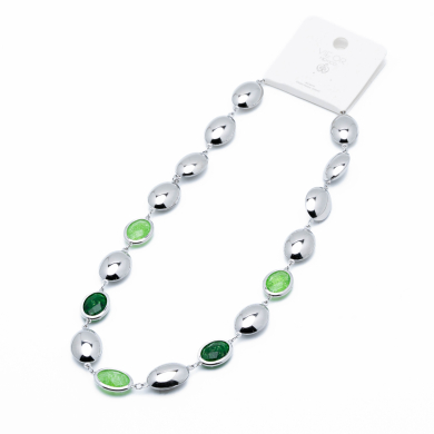 COLLAR ZO13945N PLATEADO VERDE Acero Inoxidable E58