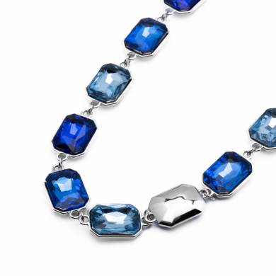 COLLAR ZO13850N PLATEADO AZUL Acero Inoxidable E46