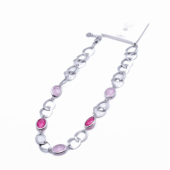 COLLAR ZO13941N PLATEADO ROSA Acero Inxidable 2D58