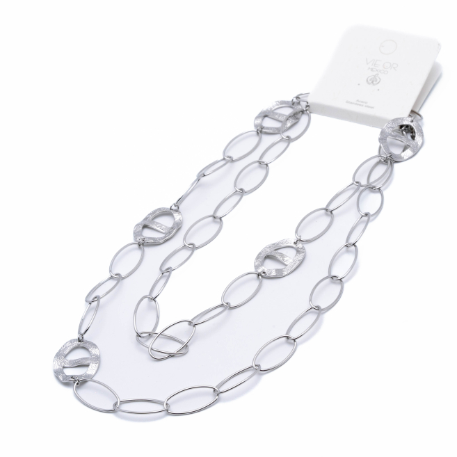 COLLAR ZO13435N PLATEADO Acero Inxidable 2D36