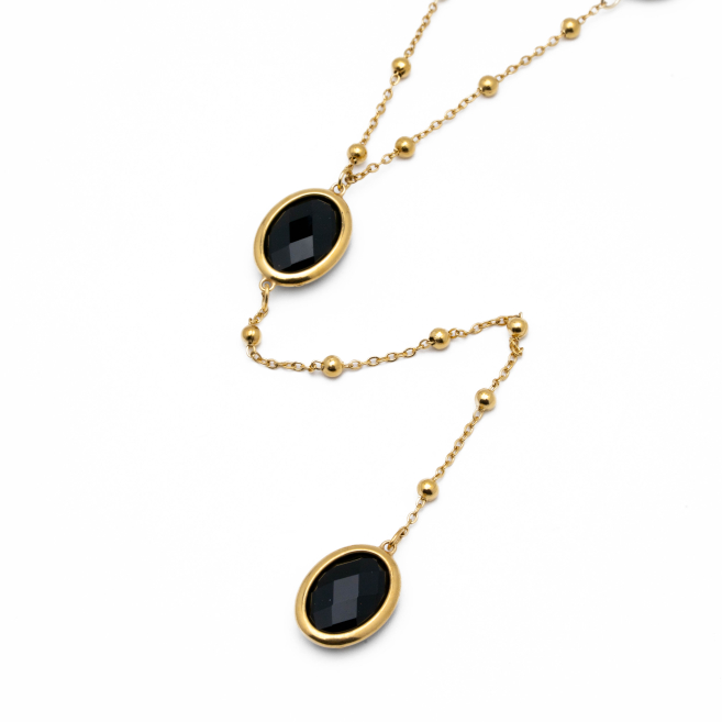 COLLAR ZO13492N DORADO NEGRO Acero Inxidable E59