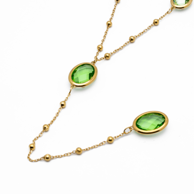 COLLAR ZO13492N DORADO VERDE Acero Inxidable E59