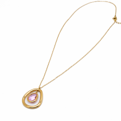 COLLAR ZO13859N DORADO BLANCO Acero Inoxidable 2D11