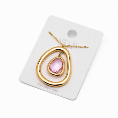 COLLAR ZO13859N DORADO BLANCO Acero Inoxidable 2D11