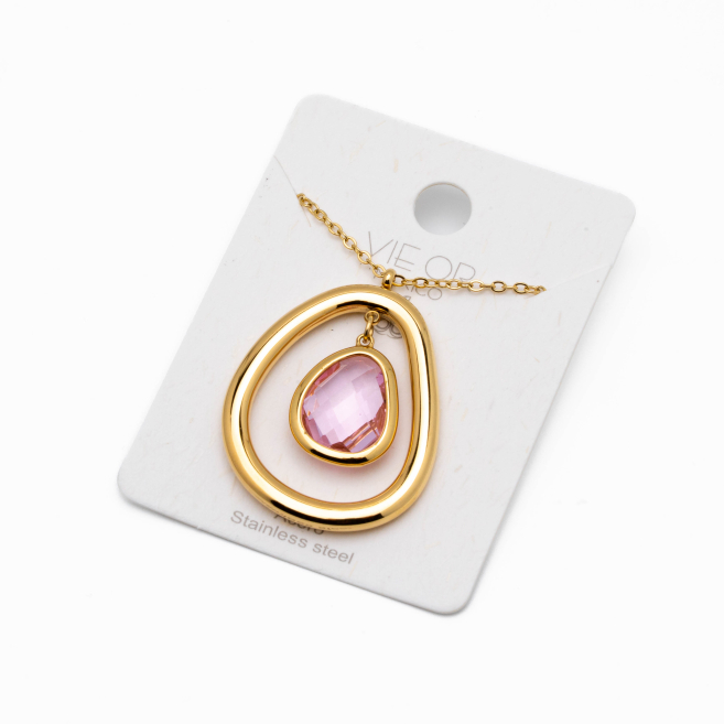 COLLAR ZO13859N DORADO BLANCO Acero Inoxidable 2D11