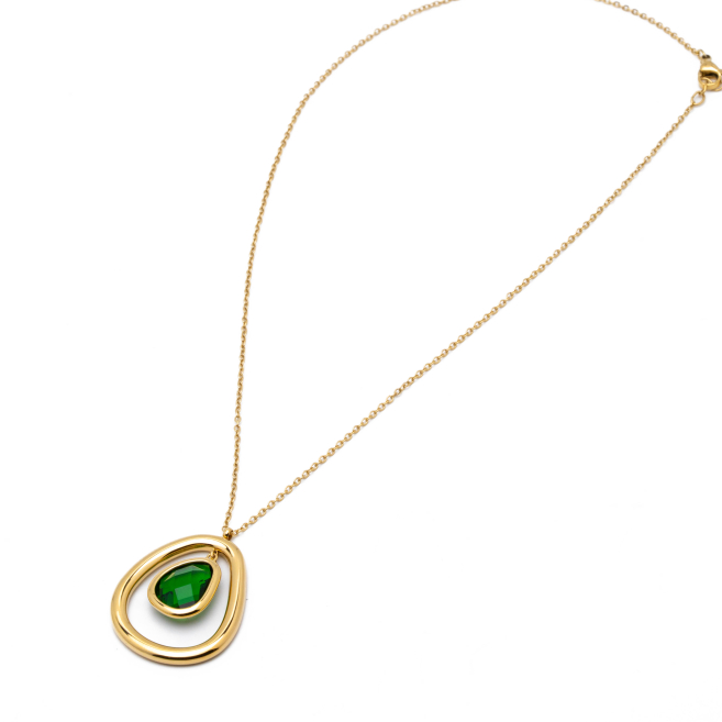 COLLAR ZO13859N DORADO BLANCO Acero Inoxidable 2D11