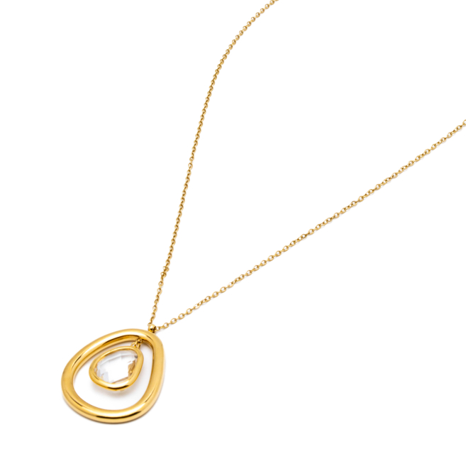 COLLAR ZO13859N DORADO BLANCO Acero Inoxidable 2D11