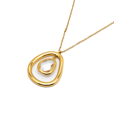 COLLAR ZO13859N DORADO BLANCO Acero Inoxidable 2D11