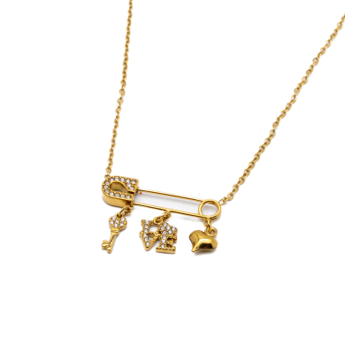 COLLAR ZO13881N DORADO Acero Inoxidable 2D31