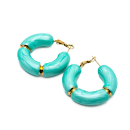 ARETES ZO13247E DORADO VERDE Acero Inoxidable F55