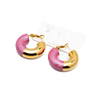 ARETES ZO13244E DORADO FUXIA Acero Inxidable F34