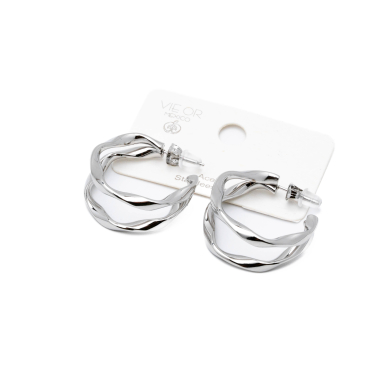 ARETES ZO13927E/27MM PLATEADO Acero Inoxidable F37
