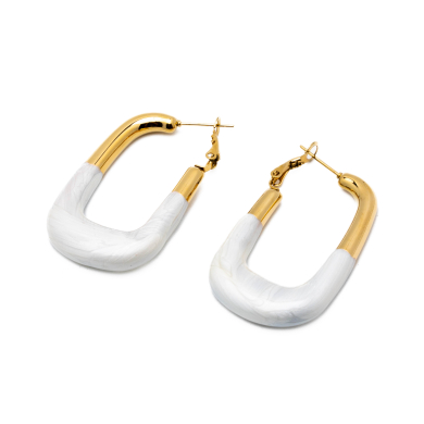 ARETES ZO13246E DORADO BLANCO Acero Inoxidable F36