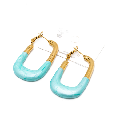 ARETES ZO13246E DORADO AZUL Acero Inoxidable F36 F55