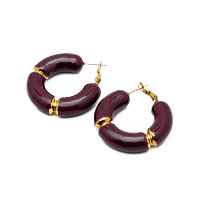 ARETES ZO13247E DORADO ROJO Acero Inoxidable F55