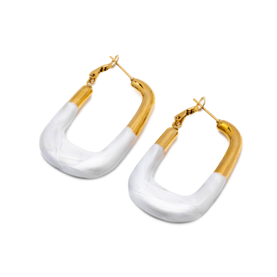 ARETES ZO13246E DORADO BLANCO Acero Inoxidable F36