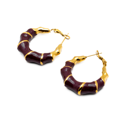 ARETES ZO13243E DORADO ROJO Acero Inoxidable F55