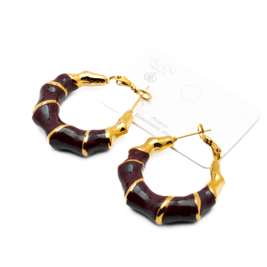 ARETES ZO13243E DORADO ROJO Acero Inoxidable F55