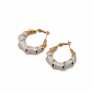 ARETES ZO13243E DORADO BLANCO Acero Inoxidable F55