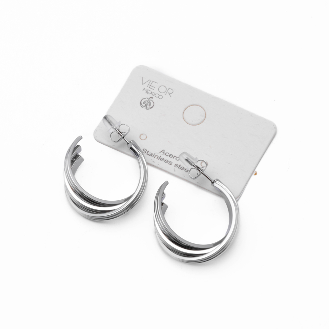 ARETES ZO14443E250 PLATEADO Acero Inoxidable F37