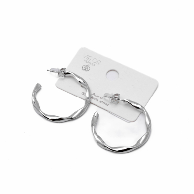 ARETES ZO14020E/40MM PLATEADO Acero Inoxidable F410