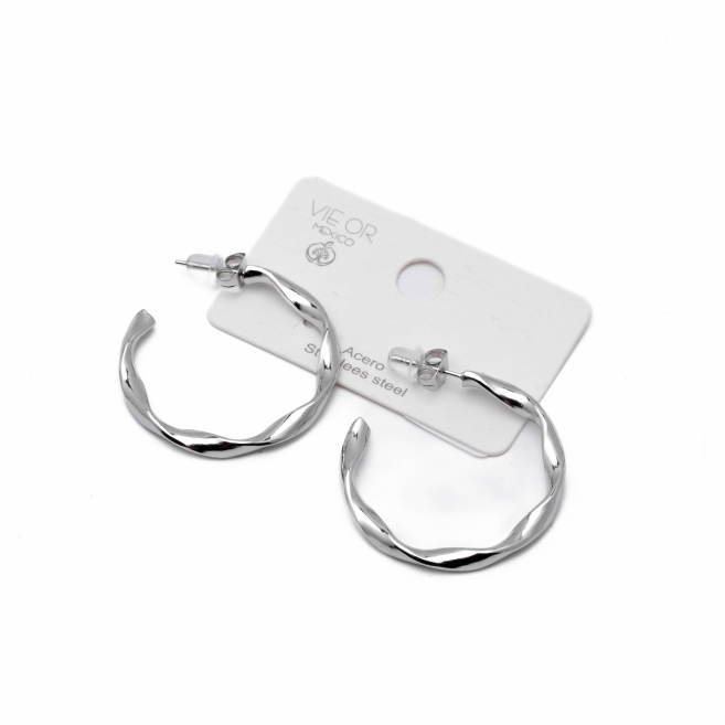 ARETES ZO14020E/40MM PLATEADO Acero Inoxidable F410
