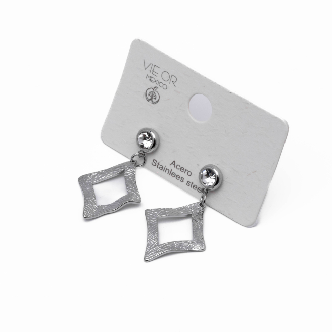 ARETES ZO13854E PLATEADO Acero Inxidable