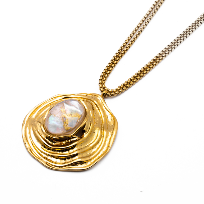 COLLAR Y00608 BEIG Acero Inoxidable 2D45