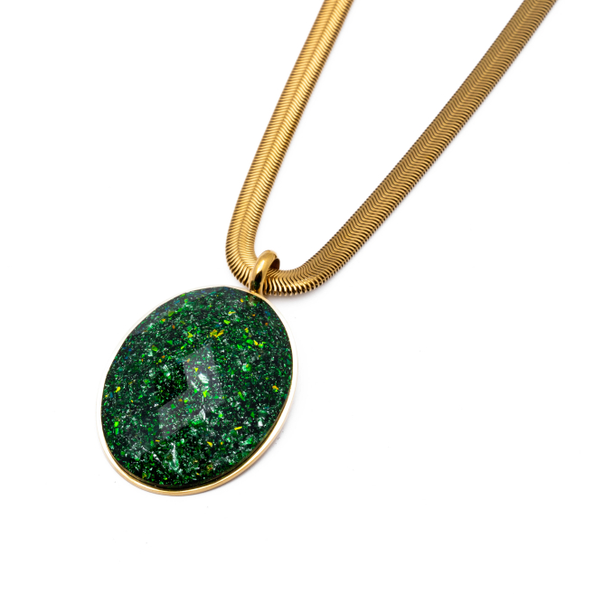 COLLAR Y00623 VERDE Acero Inoxidable 2D45