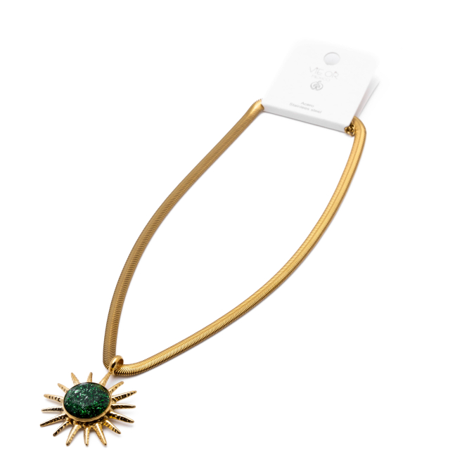 COLLAR Y00620 VERDE Acero Inoxidable 2D45