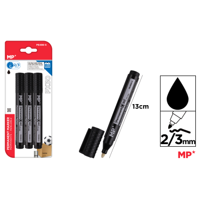 MARCADOR PERMANENTE NEGRO PACK AHORRO 3 UDS - F34