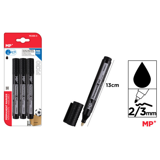 MARCADOR PERMANENTE NEGRO PACK AHORRO 3 UDS - F34