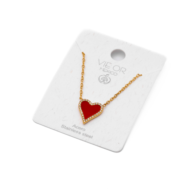 COLLAR ZO11869N DORADO ROJO Acero Inxidable E21