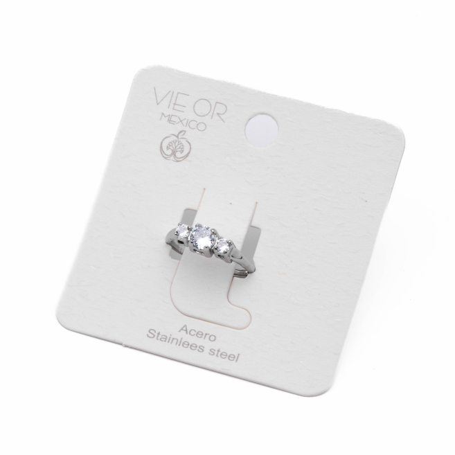 ANILLO ZO12992R Plateado Acero Inoxidable -A41