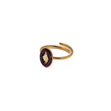 ANILLO ZO13348R Dorado Morado Acero Inoxidable -A28