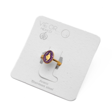 ANILLO ZO13348R Dorado Morado Acero Inoxidable -A28