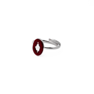 ANILLO ZO13348R Plateado Rojo Acero Inoxidable -A28