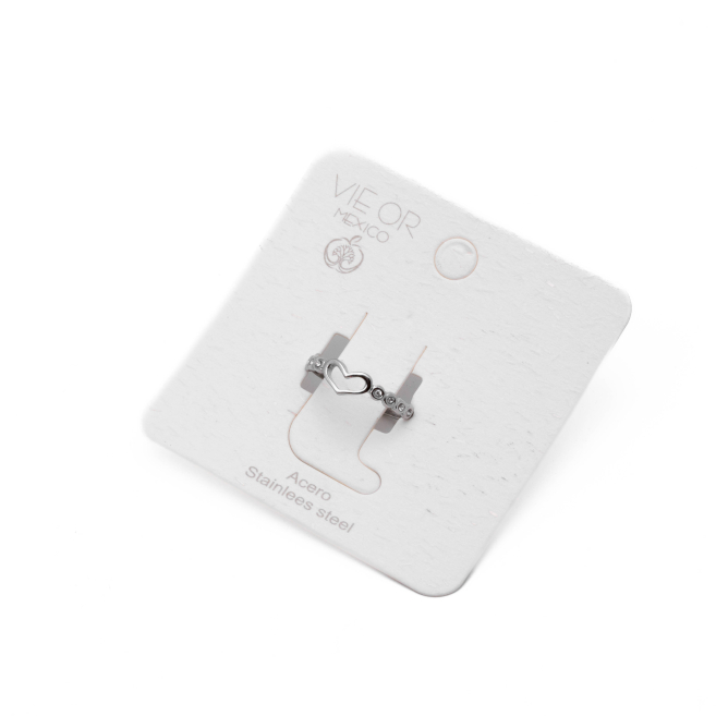 ANILLO ZO14307R Plateado Acero Inoxidable -2A22
