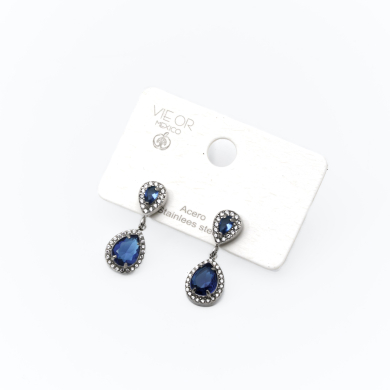 ARETES ZO13963E Plateado Azul Acero Inoxidable -G35