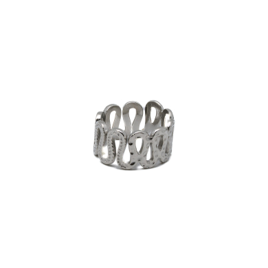 ANILLO ZO14107R Plateado Acero Inoxidable -2A25