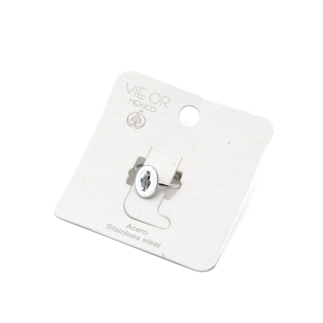 ANILLO ZO13348R Plateado Blanco Acero Inoxidable -A28
