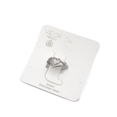 ANILLO ZO13754R Plateado Acero Inoxidable -A41