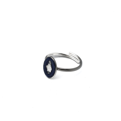 ANILLO ZO13348R Plateado Azul Acero Inoxidable -A28