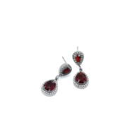 ARETES ZO13963E Plateado Rojo Acero Inoxidable -G35
