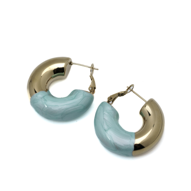 ARETES ZO13244E DORADO VERDE Acero Inxidable F34