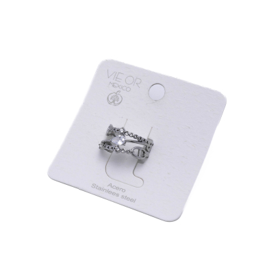 ANILLO ZO15059R Plateado Acero Inoxidable A14