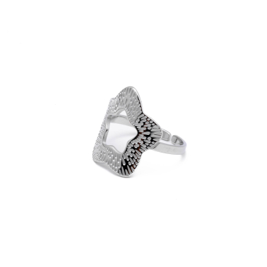 ANILLO ZO8742R Plateado Acero Inoxidable -A36