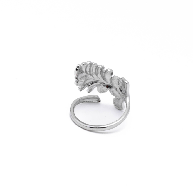 ANILLO ZO14124R Plateado Acero Inoxidable A46