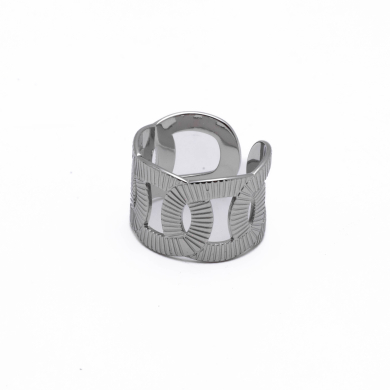 ANILLO ZO8738R Plateado Acero Inoxidable -2A36