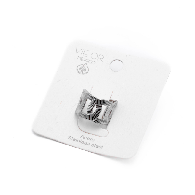 ANILLO ZO8738R Plateado Acero Inoxidable -2A36